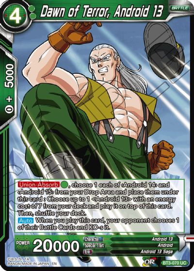 Dawn of Terror, Android 13 (Reprint) (BT3-070) [Battle Evolution Booster] | Arkham Games and Comics