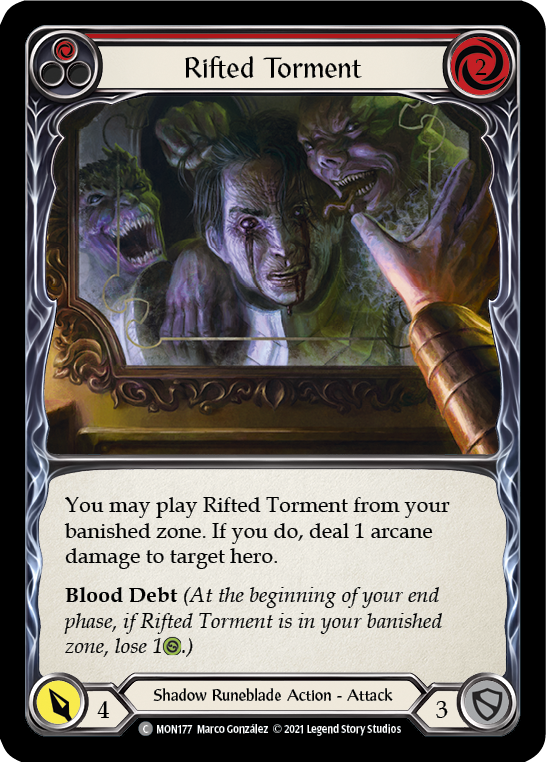 Rifted Torment (Red) [MON177-RF] (Monarch)  1st Edition Rainbow Foil | Arkham Games and Comics