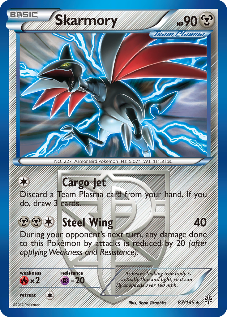 Skarmory (87/135) [Black & White: Plasma Storm] | Arkham Games and Comics