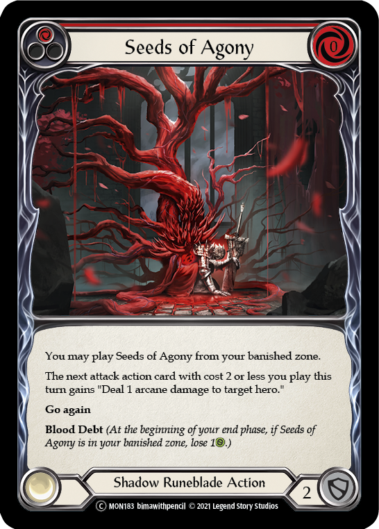 Seeds of Agony (Red) [U-MON183-RF] (Monarch Unlimited)  Unlimited Rainbow Foil | Arkham Games and Comics