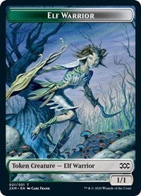 Elf Warrior // Plant Double-sided Token [Double Masters Tokens] | Arkham Games and Comics