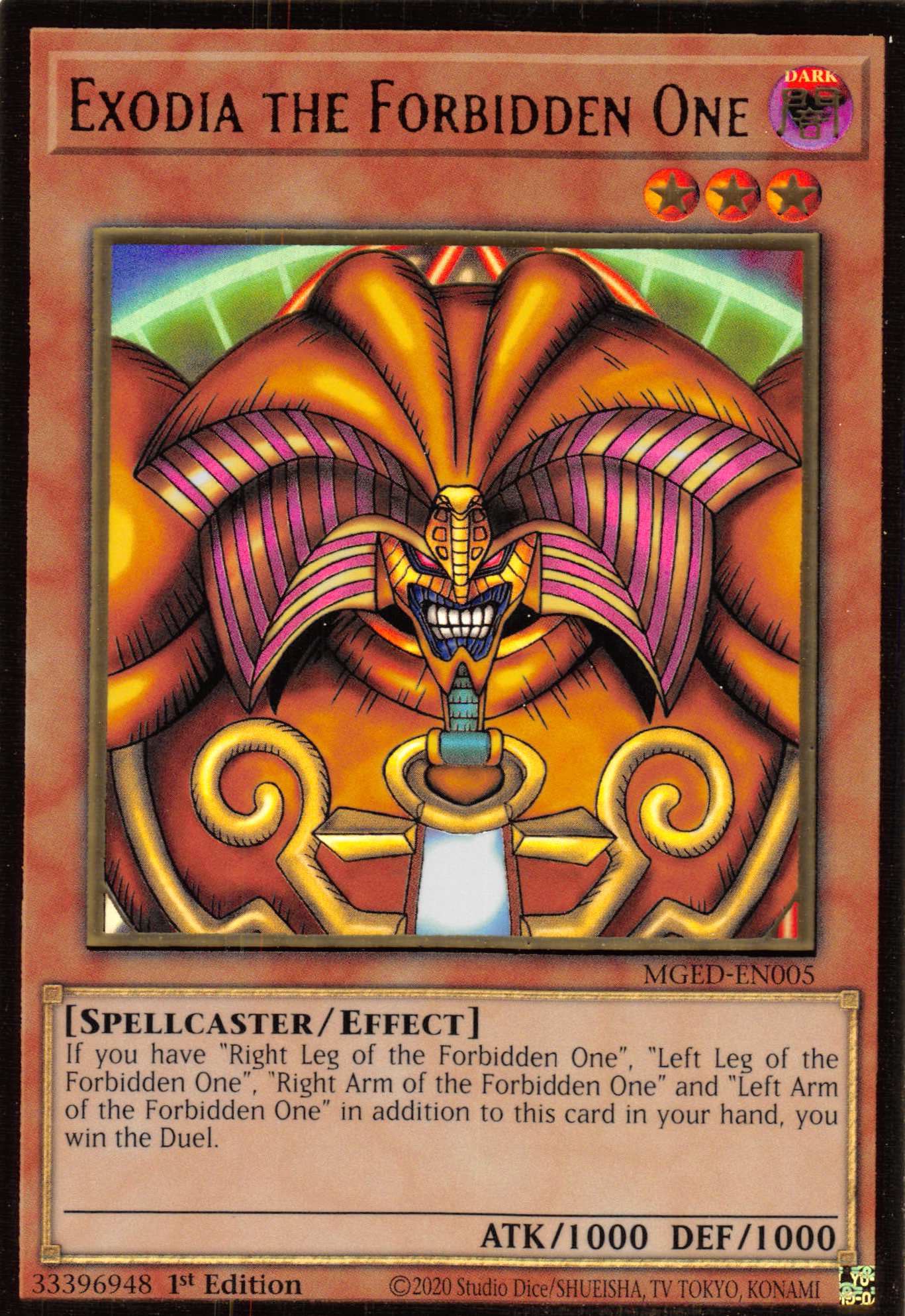 Exodia the Forbidden One [MGED-EN005] Gold Rare | Arkham Games and Comics