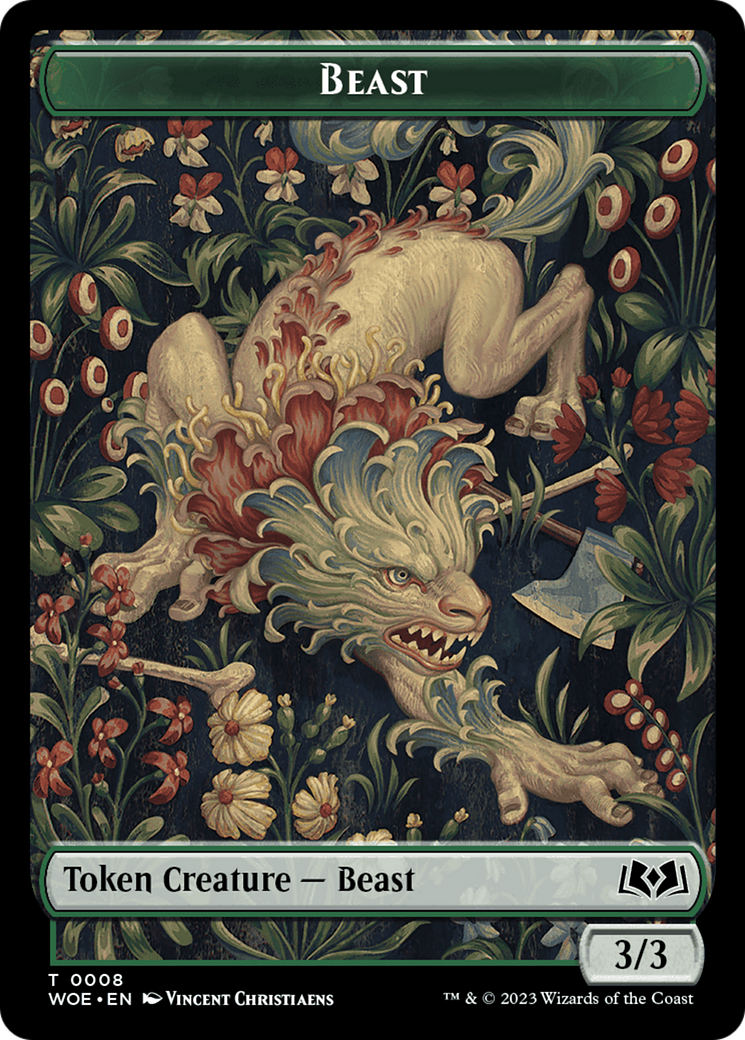 Beast Token [Wilds of Eldraine Tokens] | Arkham Games and Comics