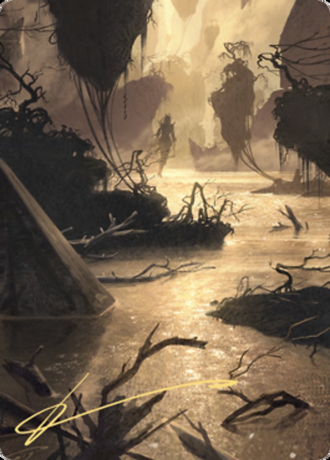 Murkwater Pathway Art Card (Gold-Stamped Signature) [Zendikar Rising Art Series] | Arkham Games and Comics