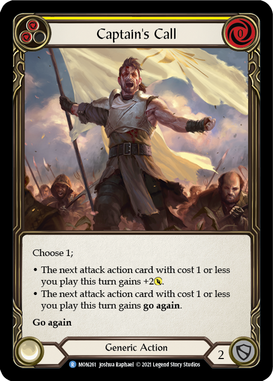 Captain's Call (Yellow) [MON261-RF] (Monarch)  1st Edition Rainbow Foil | Arkham Games and Comics