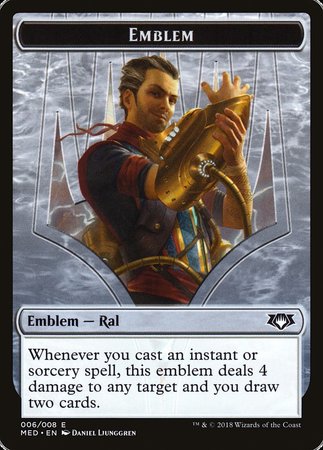 Emblem - Ral, Izzet Viceroy [Mythic Edition Tokens] | Arkham Games and Comics