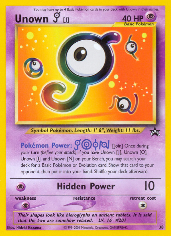 Unown [J] (38) [Wizards of the Coast: Black Star Promos] | Arkham Games and Comics