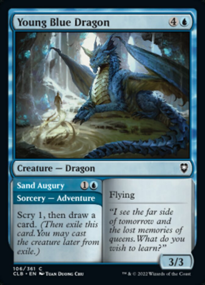 Young Blue Dragon // Sand Augury [Commander Legends: Battle for Baldur's Gate] | Arkham Games and Comics