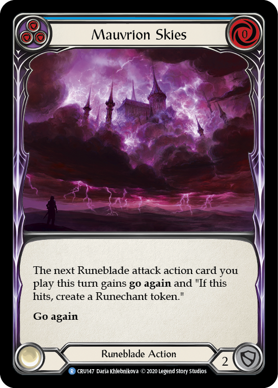 Mauvrion Skies (Blue) [CRU147] (Crucible of War)  1st Edition Rainbow Foil | Arkham Games and Comics