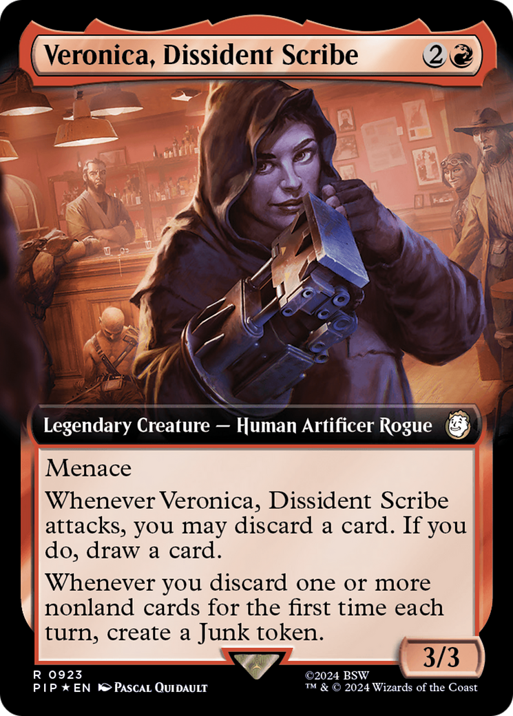 Veronica, Dissident Scribe (Extended Art) (Surge Foil) [Fallout] | Arkham Games and Comics