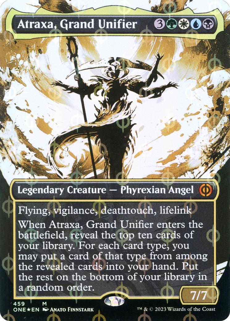 Atraxa, Grand Unifier (Borderless Ichor Step-and-Compleat Foil) [Phyrexia: All Will Be One] | Arkham Games and Comics