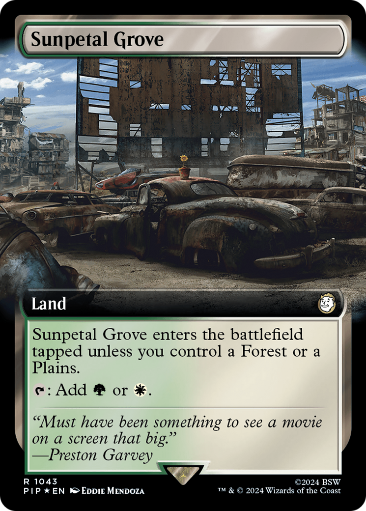 Sunpetal Grove (Extended Art) (Surge Foil) [Fallout] | Arkham Games and Comics