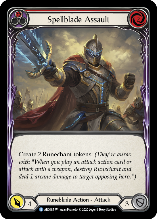 Spellblade Assault (Red) [U-ARC085] (Arcane Rising Unlimited)  Unlimited Rainbow Foil | Arkham Games and Comics