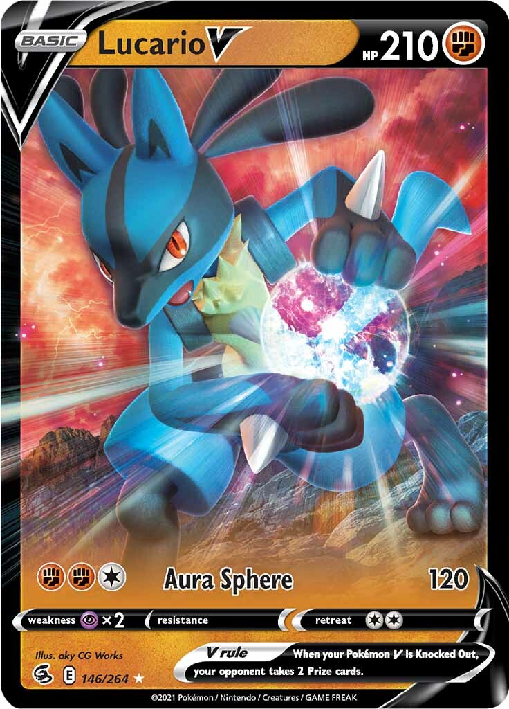 Lucario V (146/264) (Jumbo Card) [Sword & Shield: Fusion Strike] | Arkham Games and Comics