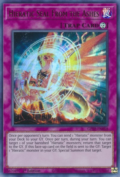 Hieratic Seal from the Ashes [GFTP-EN058] Ultra Rare | Arkham Games and Comics