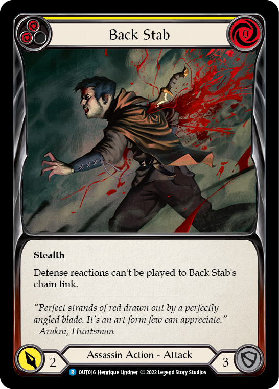 Back Stab (Yellow) [OUT016] (Outsiders)  Rainbow Foil | Arkham Games and Comics