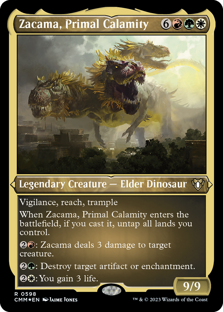 Zacama, Primal Calamity (Foil Etched) [Commander Masters] | Arkham Games and Comics