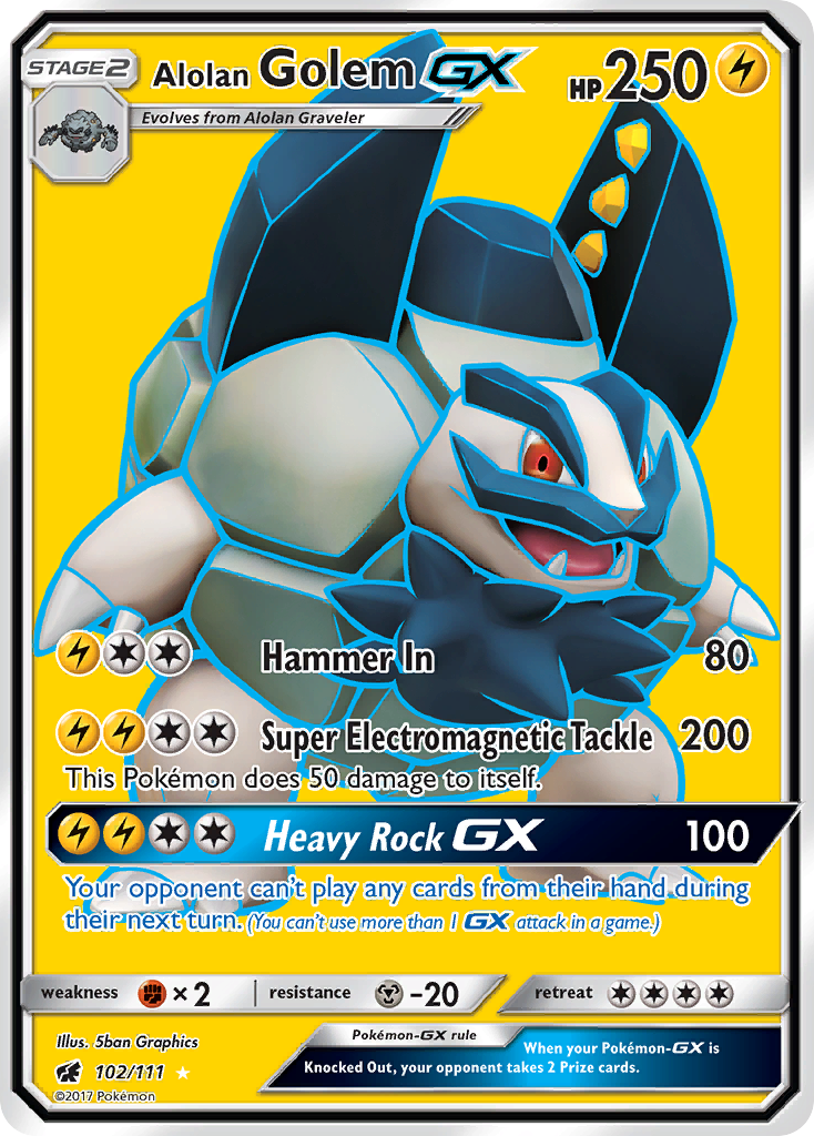 Alolan Golem GX (102/111) [Sun & Moon: Crimson Invasion] | Arkham Games and Comics