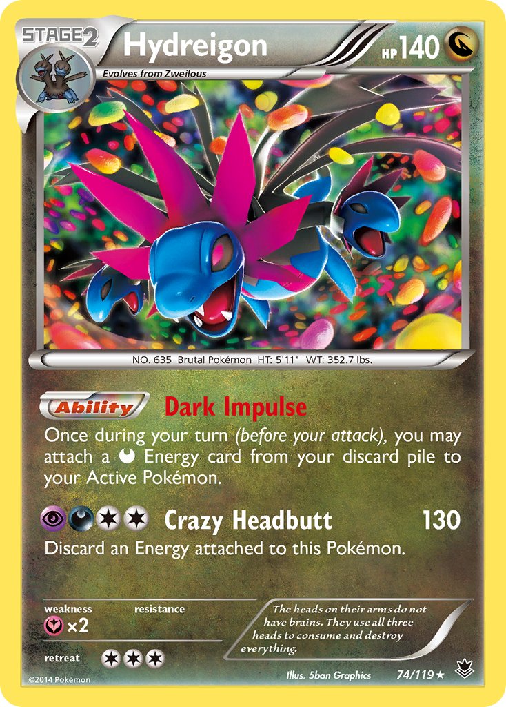 Hydreigon (74/119) (Cosmos Holo) (Blister Exclusive) [XY: Phantom Forces] | Arkham Games and Comics