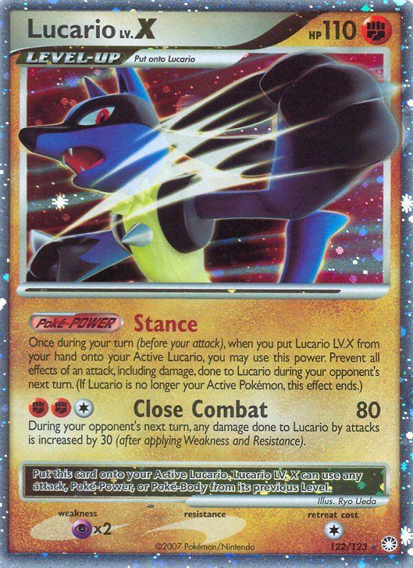 Lucario LV.X (122/123) [Diamond & Pearl: Mysterious Treasures] | Arkham Games and Comics