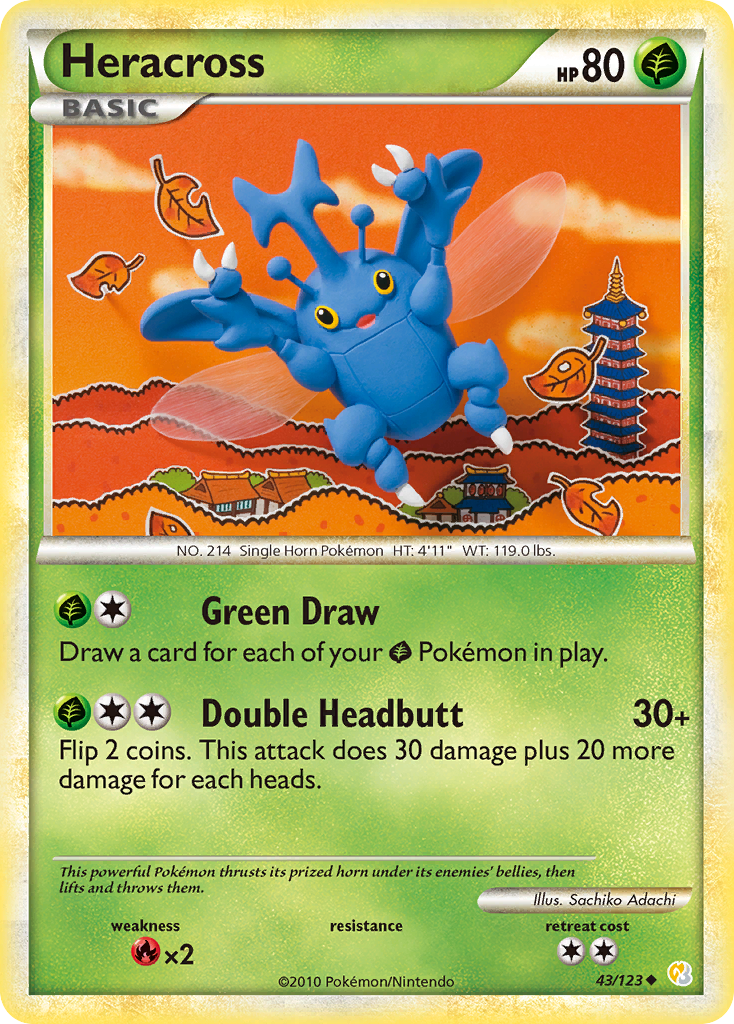 Heracross (43/123) [HeartGold & SoulSilver: Base Set] | Arkham Games and Comics