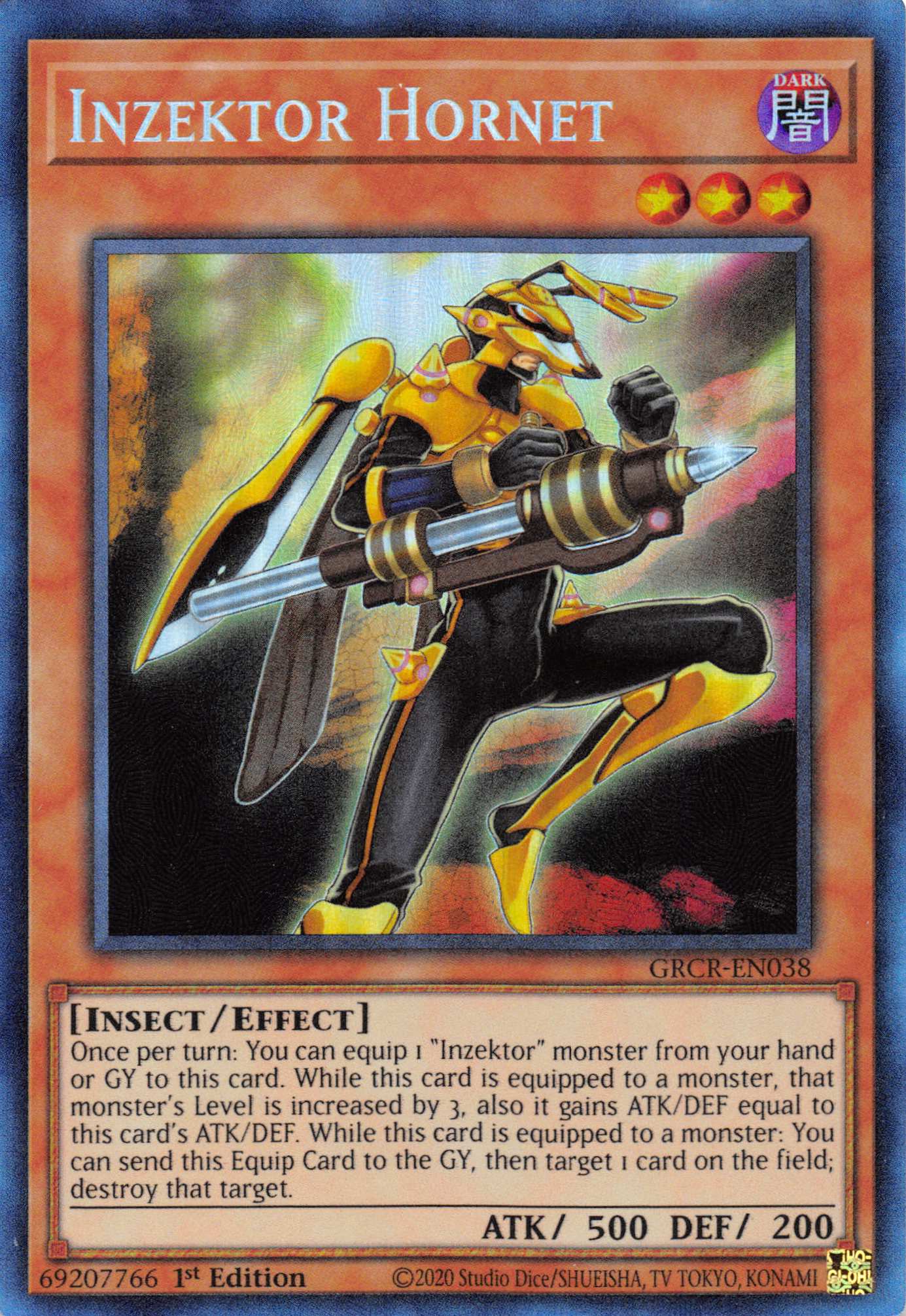 Inzektor Hornet [GRCR-EN038] Collector's Rare | Arkham Games and Comics