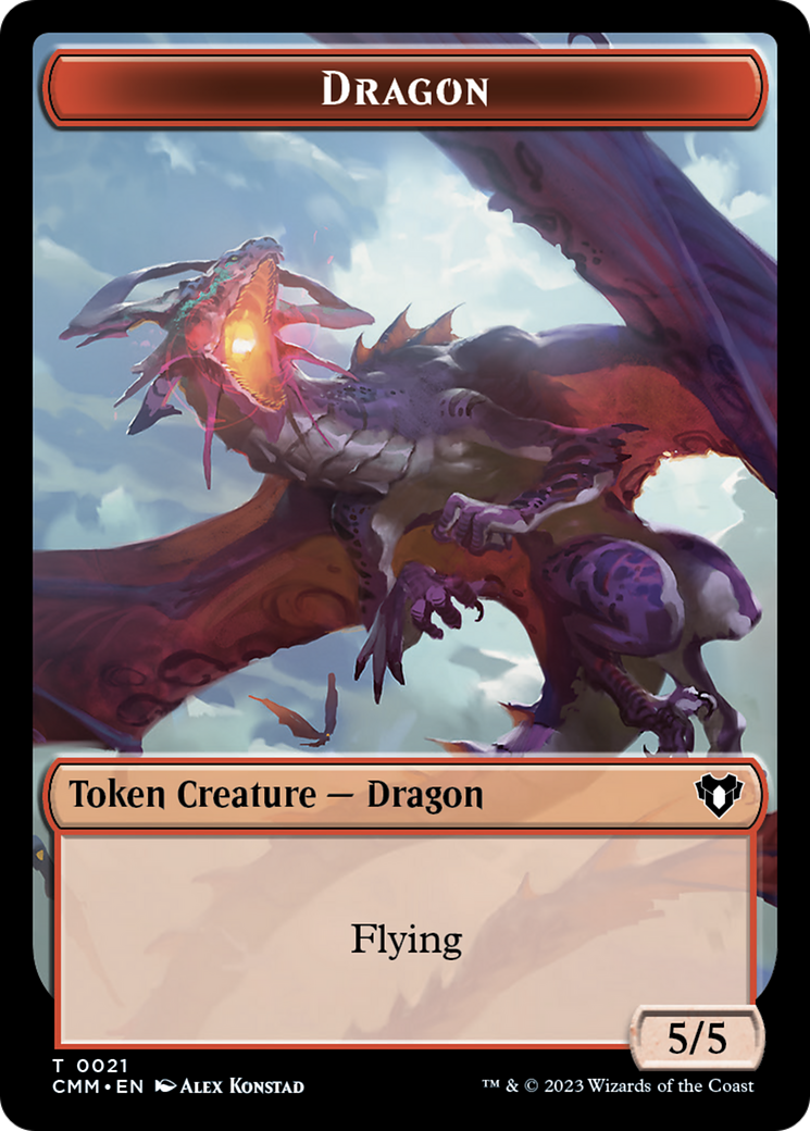 Saproling // Dragon (0021) Double-Sided Token [Commander Masters Tokens] | Arkham Games and Comics