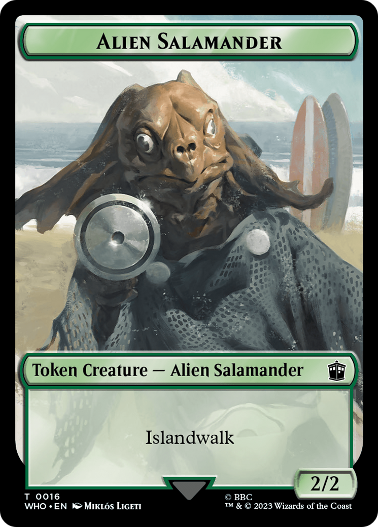 Alien Salamander // Mutant Double-Sided Token [Doctor Who Tokens] | Arkham Games and Comics