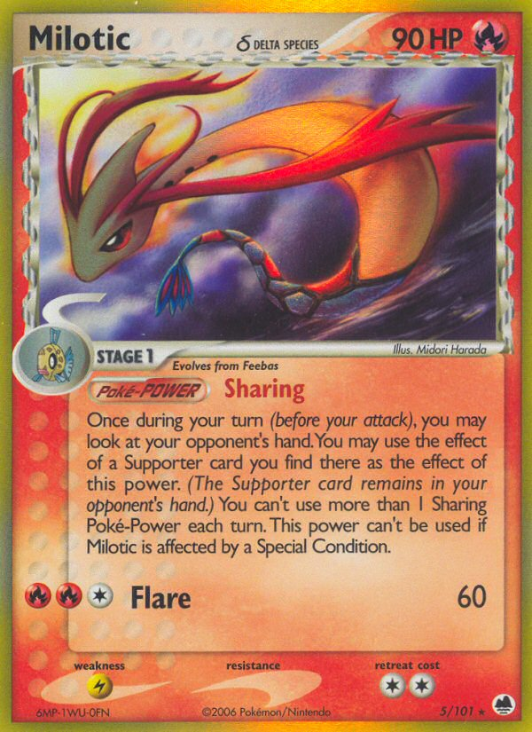 Milotic (5/101) (Delta Species) [EX: Dragon Frontiers] | Arkham Games and Comics