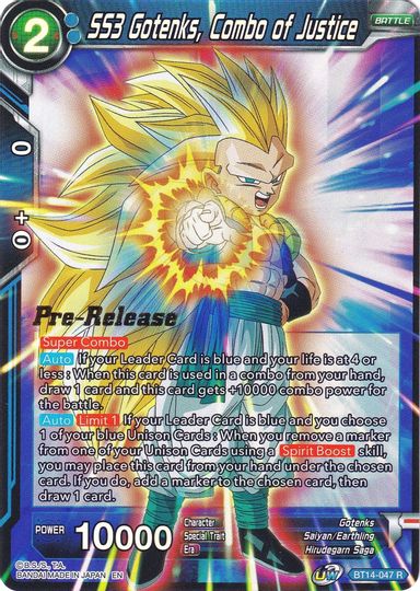 SS3 Gotenks, Combo of Justice (BT14-047) [Cross Spirits Prerelease Promos] | Arkham Games and Comics