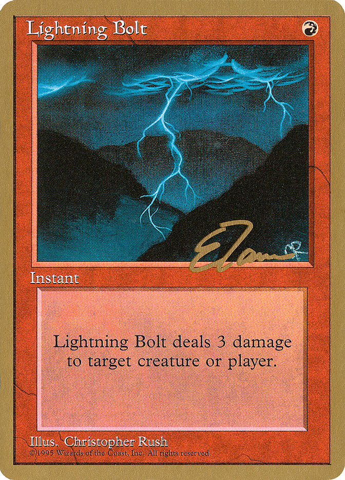 Lightning Bolt (Eric Tam) [Pro Tour Collector Set] | Arkham Games and Comics