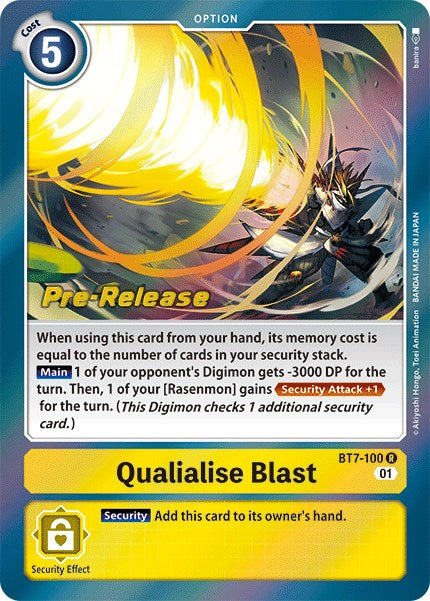 Qualialise Blast [BT7-100] [Next Adventure Pre-Release Cards] | Arkham Games and Comics