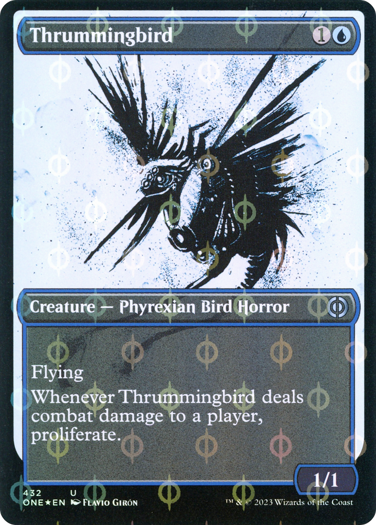 Thrummingbird (Showcase Ichor Step-and-Compleat Foil) [Phyrexia: All Will Be One] | Arkham Games and Comics