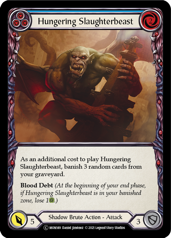 Hungering Slaughterbeast (Blue) [U-MON149-RF] (Monarch Unlimited)  Unlimited Rainbow Foil | Arkham Games and Comics