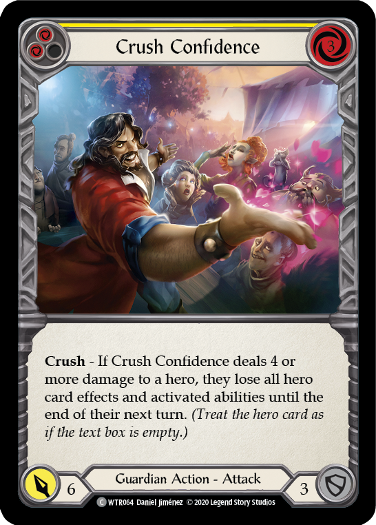 Crush Confidence (Yellow) [U-WTR064] (Welcome to Rathe Unlimited)  Unlimited Rainbow Foil | Arkham Games and Comics