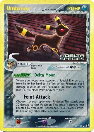 Umbreon (17/113) (Delta Species) (Stamped) [EX: Delta Species] | Arkham Games and Comics