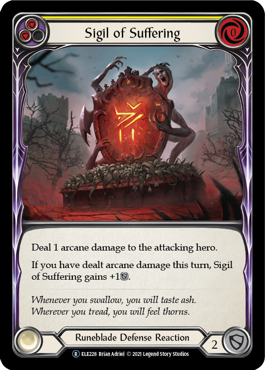 Sigil of Suffering (Yellow) [U-ELE228] (Tales of Aria Unlimited)  Unlimited Rainbow Foil | Arkham Games and Comics