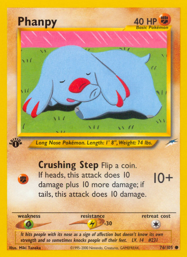 Phanpy (76/105) [Neo Destiny 1st Edition] | Arkham Games and Comics