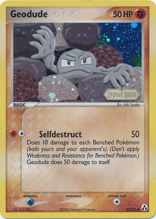 Geodude (53/92) (Stamped) [EX: Legend Maker] | Arkham Games and Comics