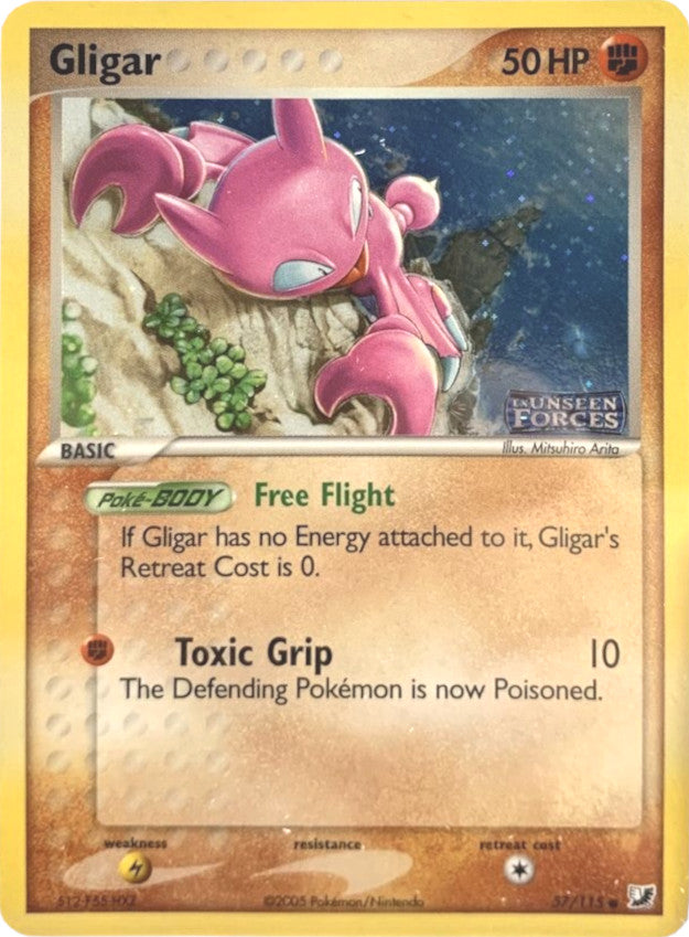 Gligar (57/115) (Stamped) [EX: Unseen Forces] | Arkham Games and Comics