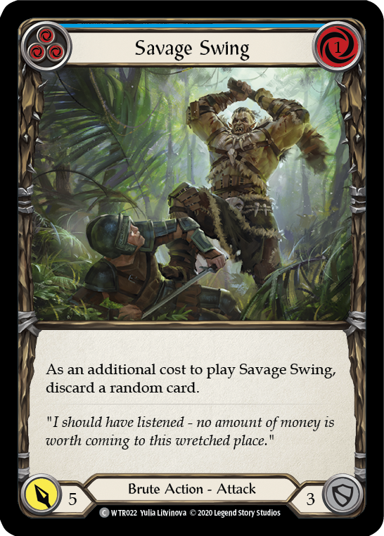 Savage Swing (Blue) [U-WTR022] (Welcome to Rathe Unlimited)  Unlimited Rainbow Foil | Arkham Games and Comics