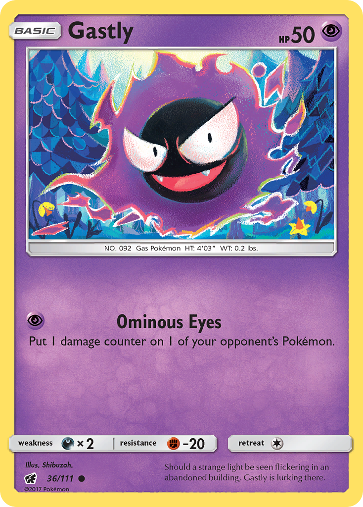 Gastly (36/111) [Sun & Moon: Crimson Invasion] | Arkham Games and Comics