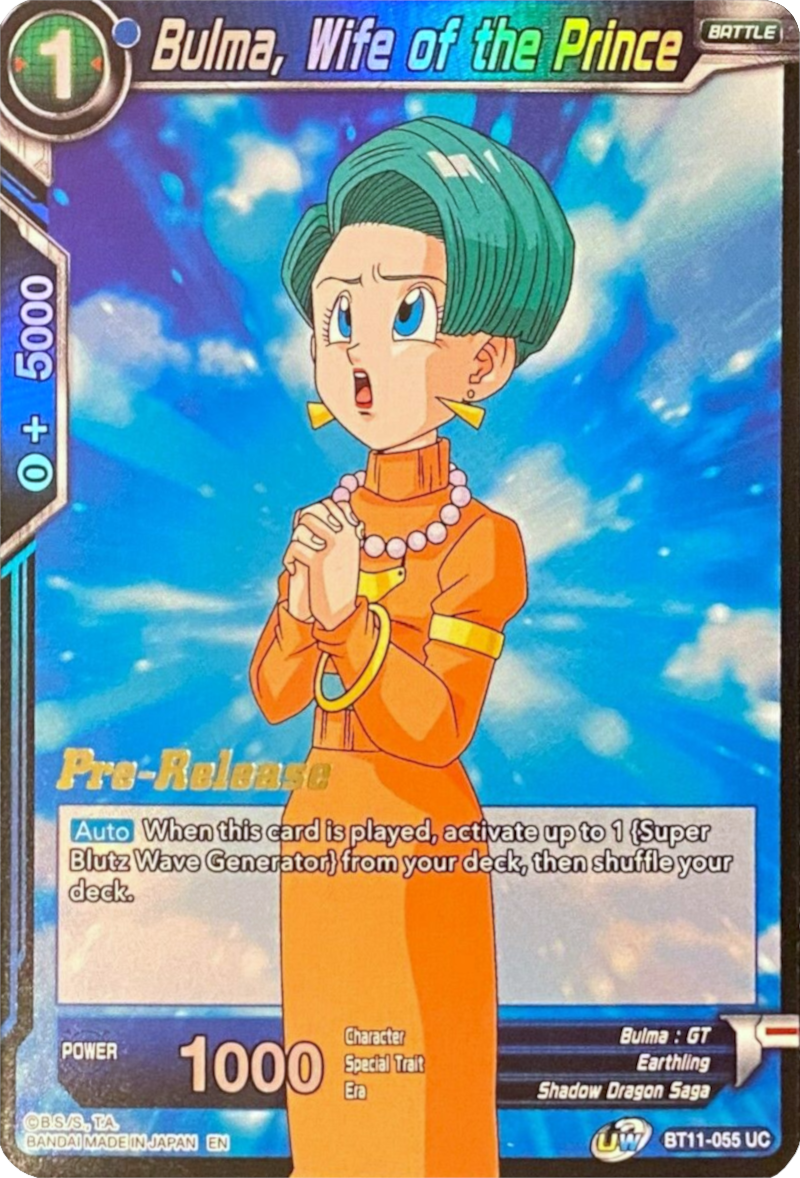 Bulma, Wife of the Prince (BT11-055) [Vermilion Bloodline Prerelease Promos] | Arkham Games and Comics