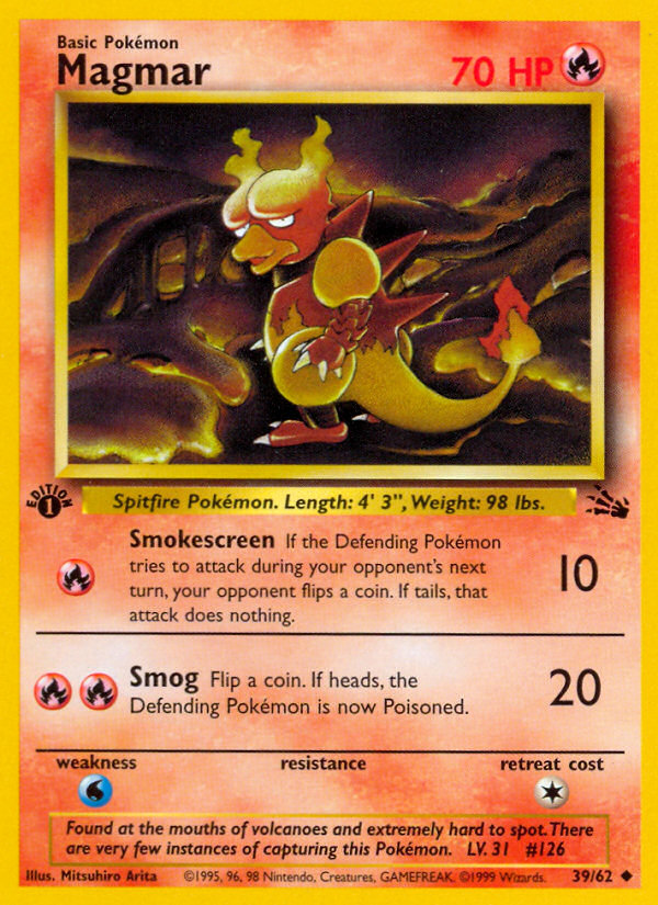 Magmar (39/62) [Fossil 1st Edition] | Arkham Games and Comics