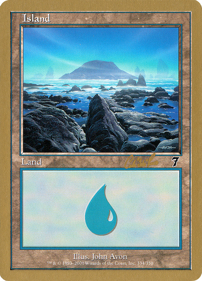 Island (cr334) (Carlos Romao) [World Championship Decks 2002] | Arkham Games and Comics