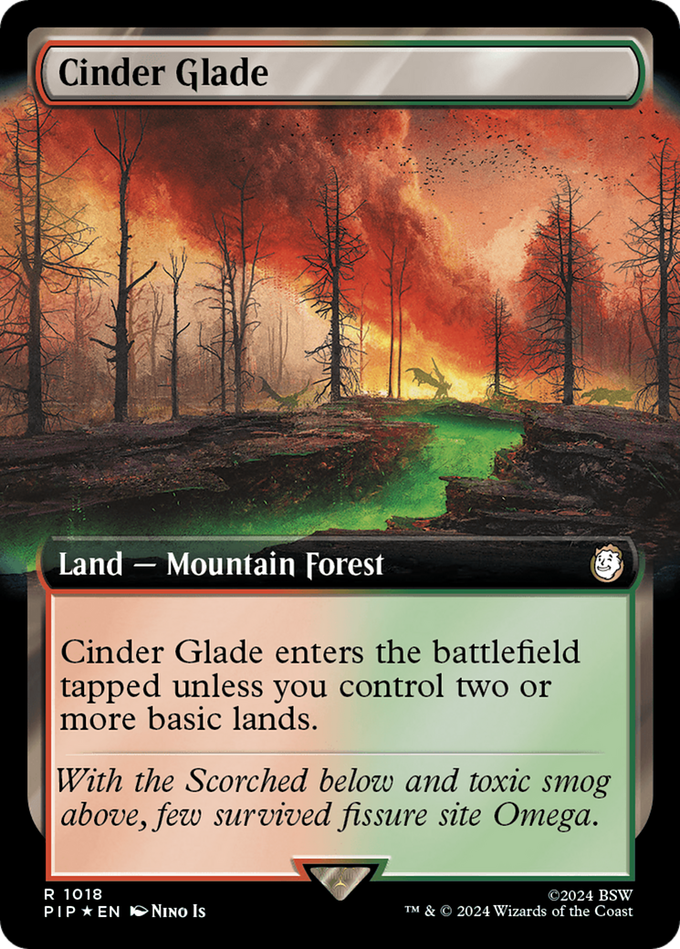 Cinder Glade (Extended Art) (Surge Foil) [Fallout] | Arkham Games and Comics