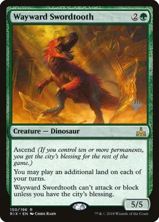 Wayward Swordtooth [Rivals of Ixalan Promos] | Arkham Games and Comics