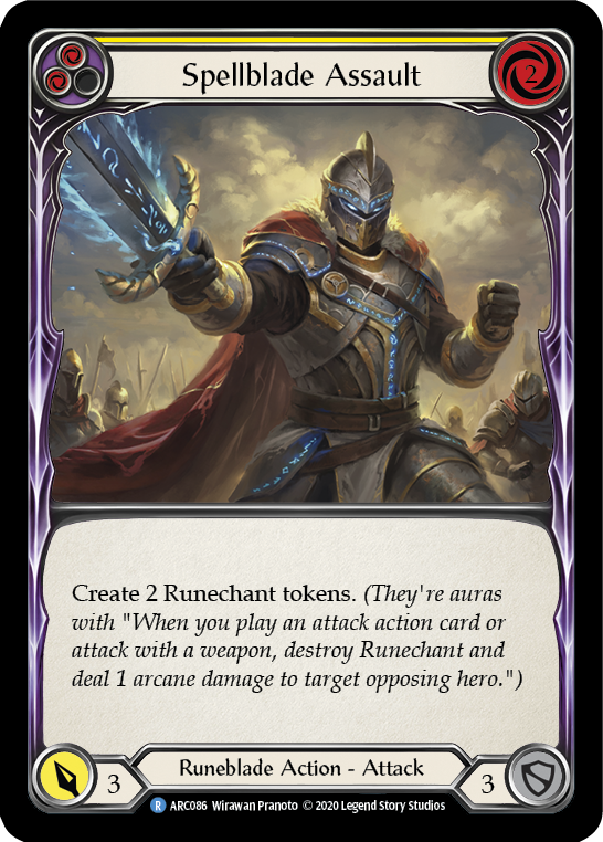 Spellblade Assault (Yellow) [U-ARC086] (Arcane Rising Unlimited)  Unlimited Rainbow Foil | Arkham Games and Comics