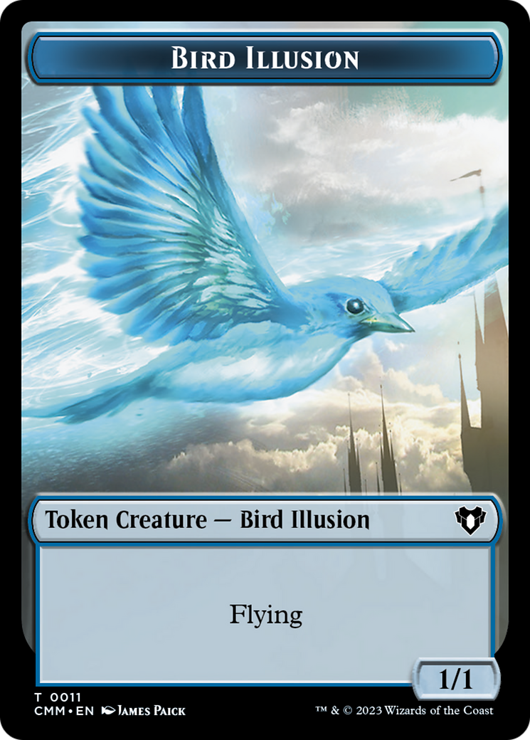 Spirit (0039) // Bird Illusion Double-Sided Token [Commander Masters Tokens] | Arkham Games and Comics