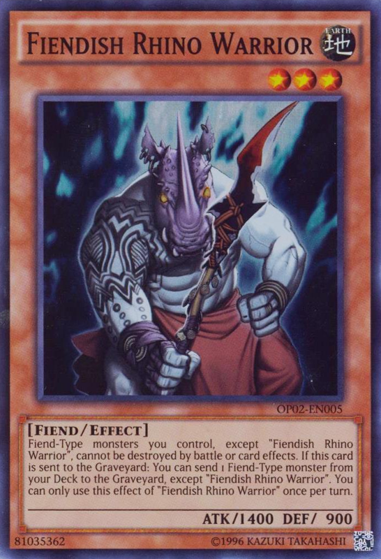 Fiendish Rhino Warrior [OP02-EN005] Super Rare | Arkham Games and Comics